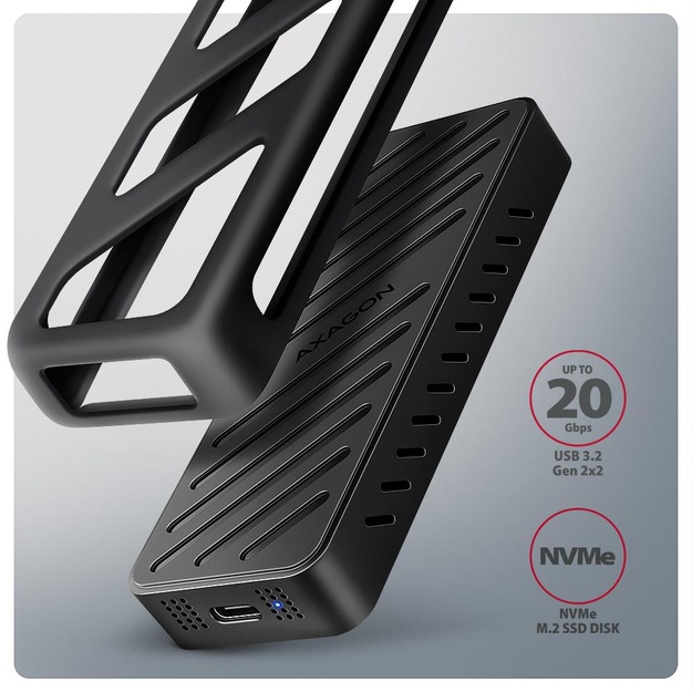 SSD ACC ENCLOSURE M.2 NVME/USB-C EEM2-20G AXAGON
