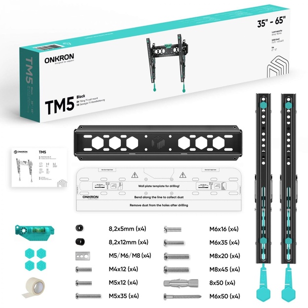 TV SET ACC WALL MOUNT /32-70 /BLACK TM5-B ONKRON