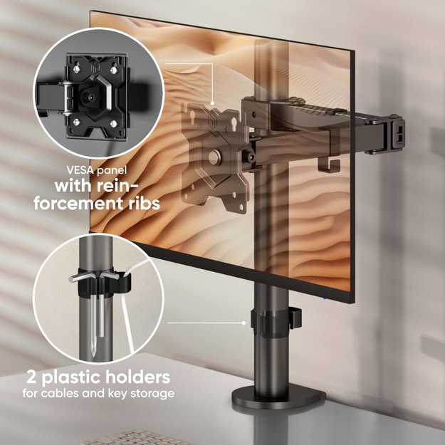 MONITOR ACC WALL MOUNT/13-34  BLACK D121E-B ONKRON