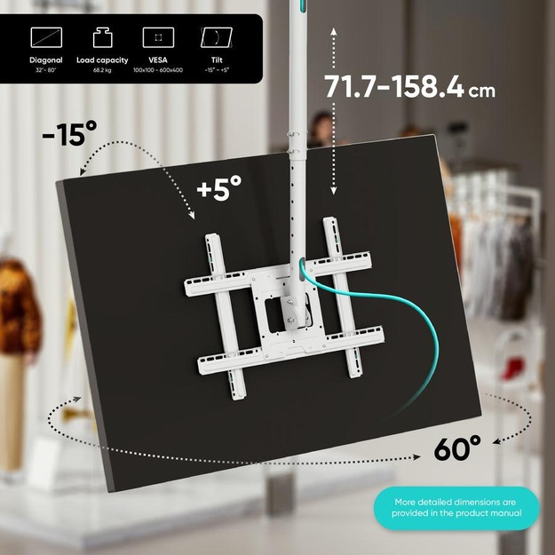 TV SET ACC CEILING MOUNT/32-80  WHITE N1L-W ONKRON