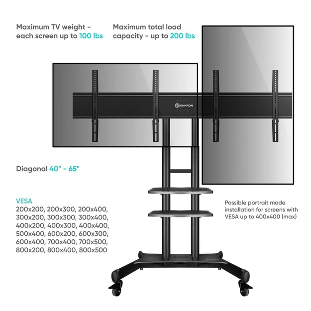 TV SET ACC DUAL VESA PANEL/ADV1881-B ONKRON