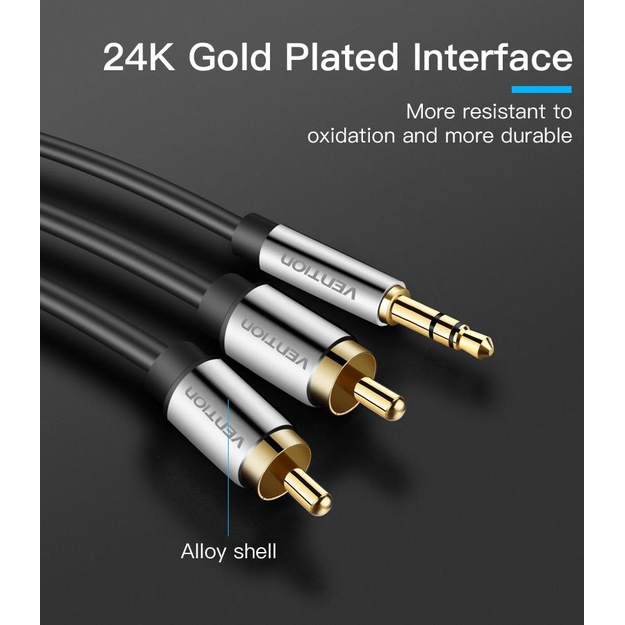 CABLE AUDIO 3.5MM TO 2XRCA/1.5M BCFBG VENTION