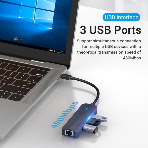 I/O HUB 5-IN-1 USB-C/0.15M TGOBB VENTION