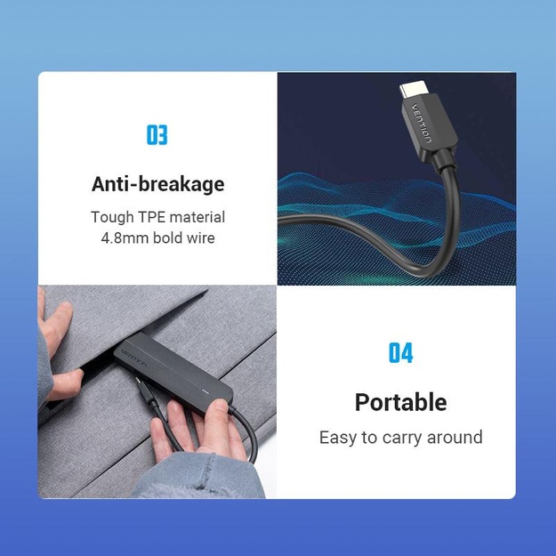 I/O HUB 5-IN-1 USB-C/0.15M TGOBB VENTION
