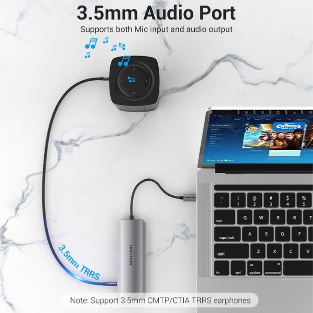 I/O HUB USB-C/0.15M TOLHB VENTION