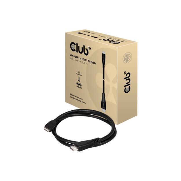 CABLE MINI HDMI TO HDMI 1M/M/M CAC-1350 CLUB3D
