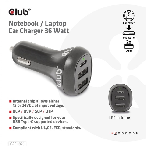 NB CHARGER CAR/36W CAC-1921 CLUB3D