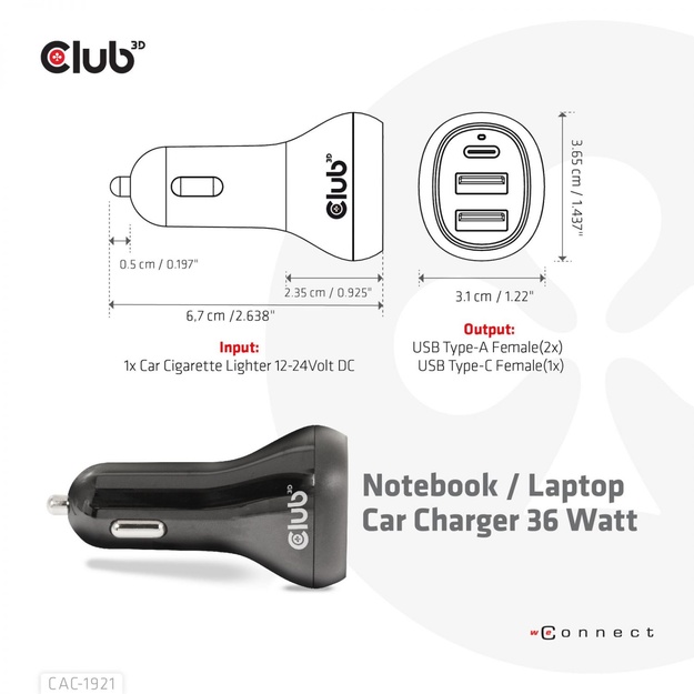NB CHARGER CAR/36W CAC-1921 CLUB3D