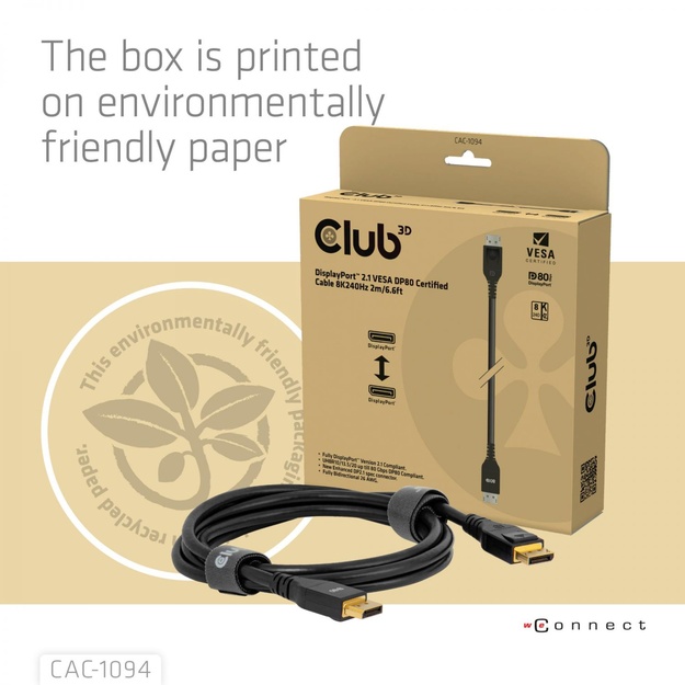 CABLE DP TO DP 2M/CAC-1094 CLUB3D