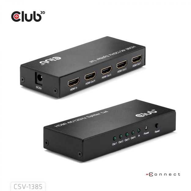 I/O VIDEO SPLITTER HDMI 4PORT/4K 120HZ CSV-1385 CLUB3D