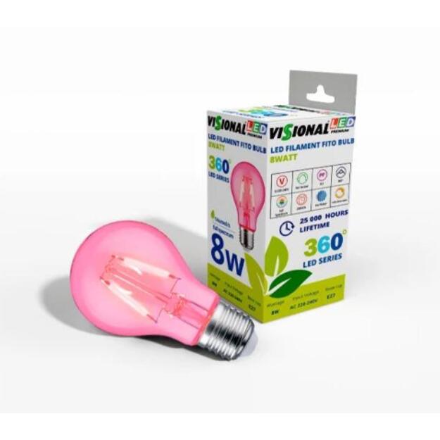 Light Bulb|VISIONAL|Power consumption 8 Watts|Beam angle 360 degrees|04-219 1