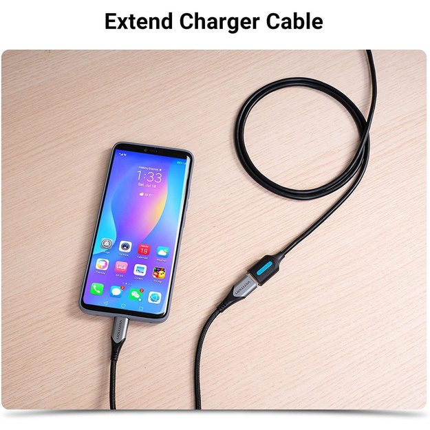 CABLE USB3.0 MALE TO FEMALE/2M BLACK CBHBH VENTION