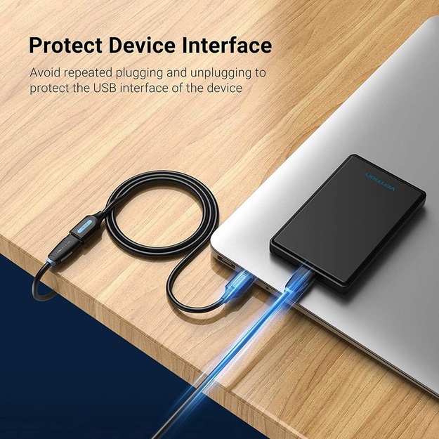 CABLE USB3.0 MALE TO FEMALE/2M BLACK CBHBH VENTION