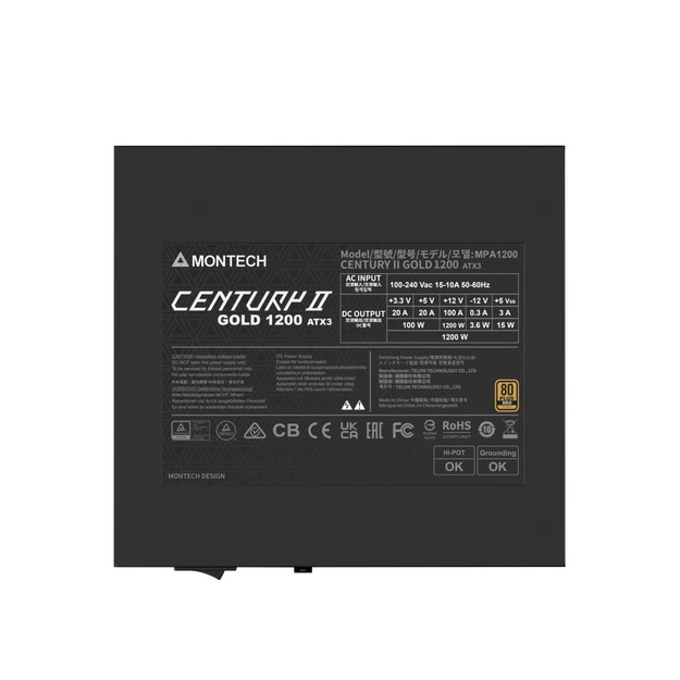 Power Supply|MONTECH|CENTURY II|ATX|1200 W|CENTURYII1200