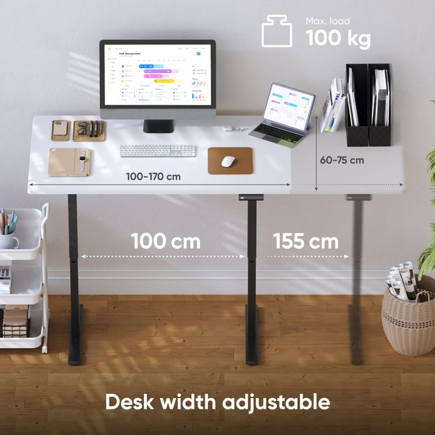 DESK FRAME MOTORISED/BLACK CDF222E-B ONKRON
