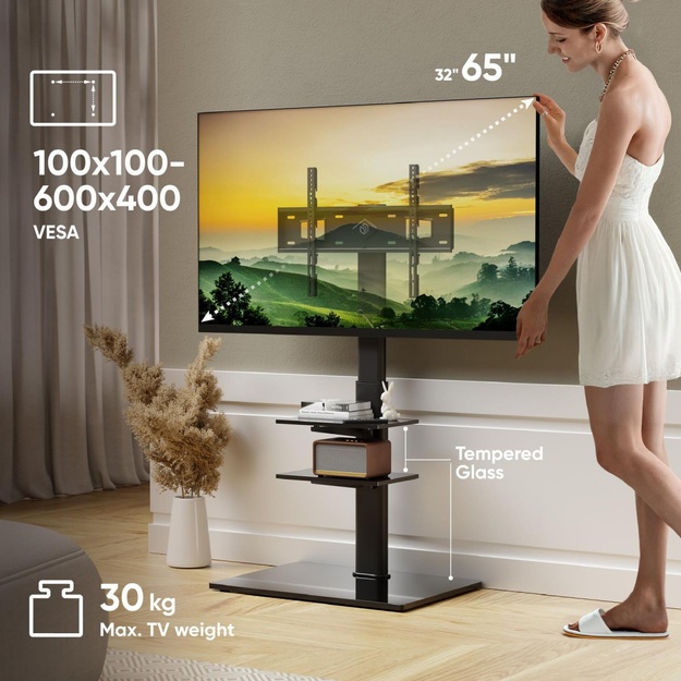 TV SET ACC FLOOR STAND /32-65 /BLACK TS5550-B ONKRON