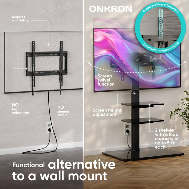 TV SET ACC FLOOR STAND /32-65 /BLACK TS5550-B ONKRON