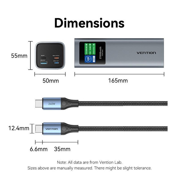 POWER BANK USB 27000MAH 140W/FKEH0 VENTION