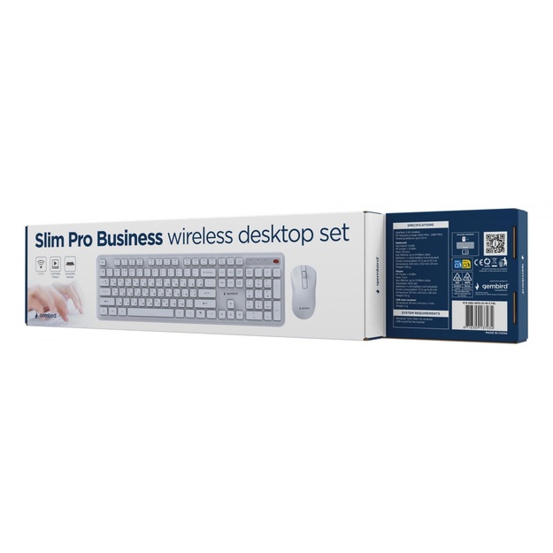 KEYBOARD +MOUSE WRL CYRILLIC/WH KBS-WPS-01-W-CYRL GEMBIRD