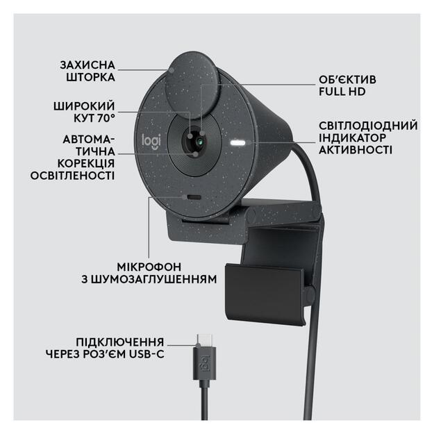 CAMERA WEBCAM BRIO 305/GRAPHITE 960-001469 LOGITECH