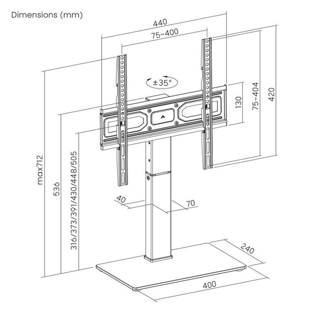 TV SET ACC TABLETOP STAND/32  - 65  TVS-D65S-01 GEMBIRD