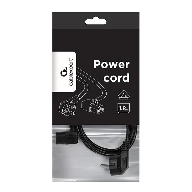 CABLE POWER ANGLED C13 1.8M/PC-186A-075-1.8M GEMBIRD