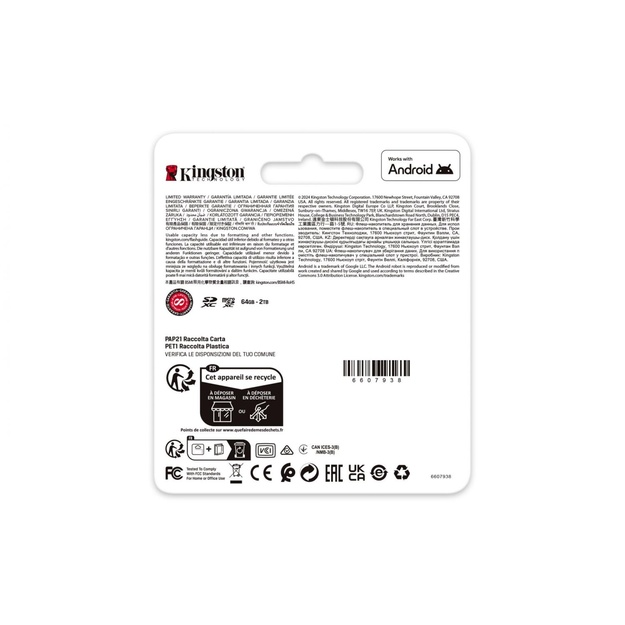 MEMORY MICRO SDXC 64GB UHS-I/1PACK SDCG4/64GBSP KINGSTON