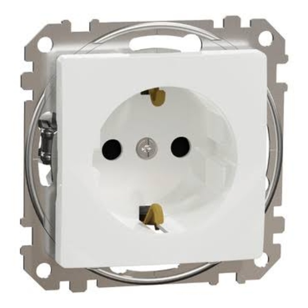 Kištukinis lizdas su įžeminimu, 16A, 250V,  Schneider Sedna, balta sp. SDD111022