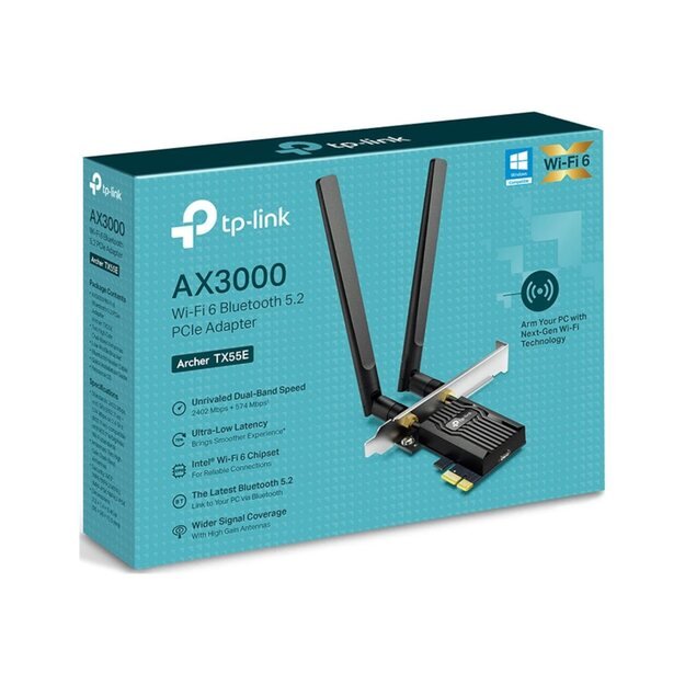 Tinklo plokštė 3000MBPS PCIE ARCHER TX55E TP-LINK