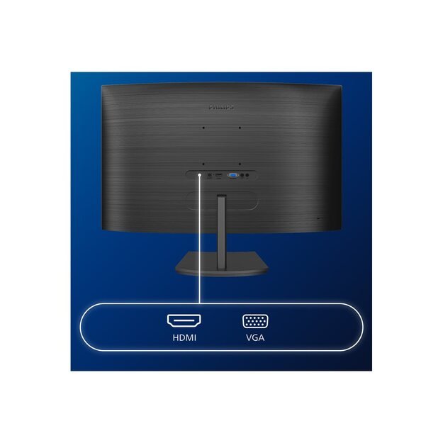 Monitorius PHILIPS 241E1SCA/00 Monitor Philips 241E1SCA/00 23,6 FullHD, VA, HDMI, curved, speakers 16