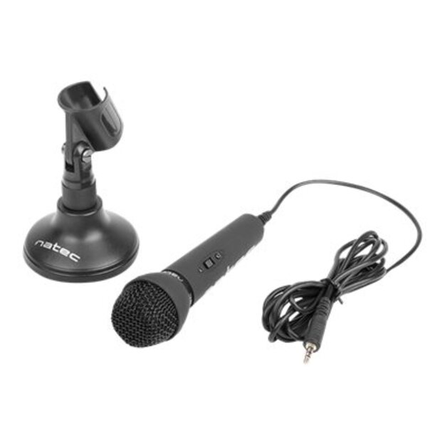 Mikrofonas NATEC NMI-0776 Natec Microphone Adder Black Mini Jack 3,5mm Low-Noise,omniderctional Microphone