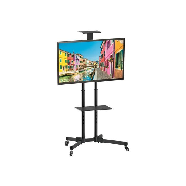 Televizoriaus stovas su ratukais TECHLY Floor Trolley with Shelf LCD/LED/Plasma 37-70inch