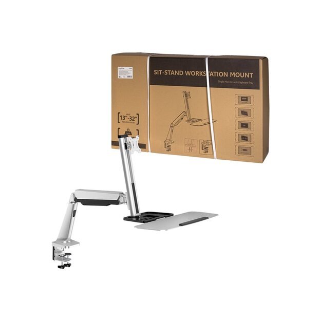 LOGILINK BP0040 LOGILINK - Sit-stand workstation monitor desk mount,13-32, max. 8 kg