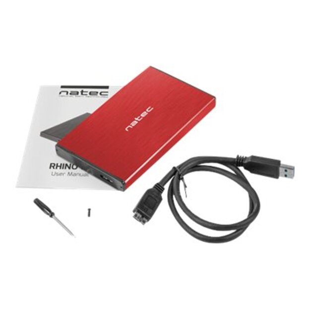 NATEC NKZ-1279 Natec external enclosure RHINO GO for 2,5 SATA, USB 3.0, Red