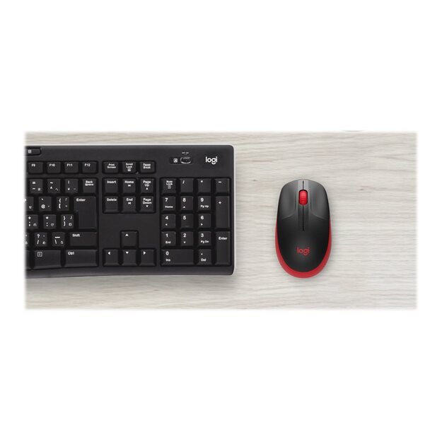 Kompiuterinė pelė belaidė LOGITECH M190 Full-size - RED - EMEA