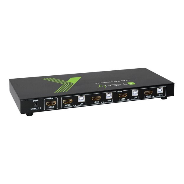 TECHLY 028702 Techly 4-port HDMI/USB KVM switch 4x1 with audio