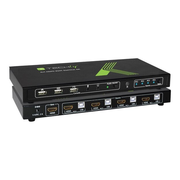 TECHLY 028702 Techly 4-port HDMI/USB KVM switch 4x1 with audio