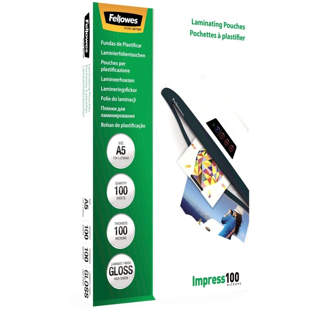 Laminavimo vokelis GLOSSY/A5 100 100PCS 5351002 FELLOWES