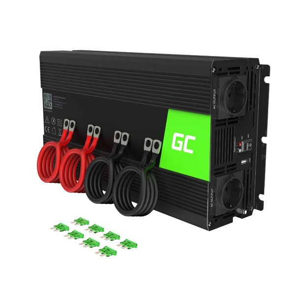 GREEN CELL Car Power Inverter 24V to 230V Pure Sine 3000W