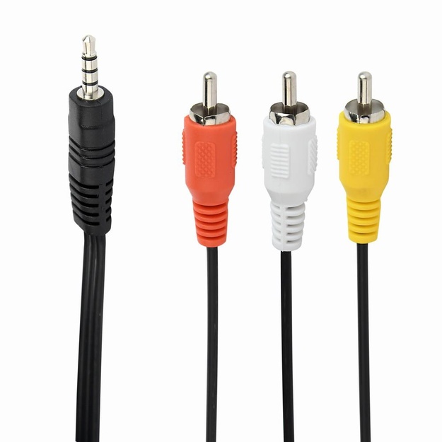 Audio adapteris 3.5MM 4PIN TO 3RCA/AV 2M CCA-4P2R-2M GEMBIRD