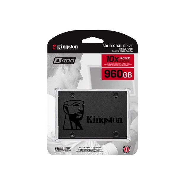 Kietasis diskas (SSD) vidinis KINGSTON 960GB A400 SATA3 2.5 SSD 7mm height