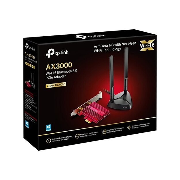 Tinklo plokštė 3000MBPS PCIE ARCHER TX3000E TP-LINK