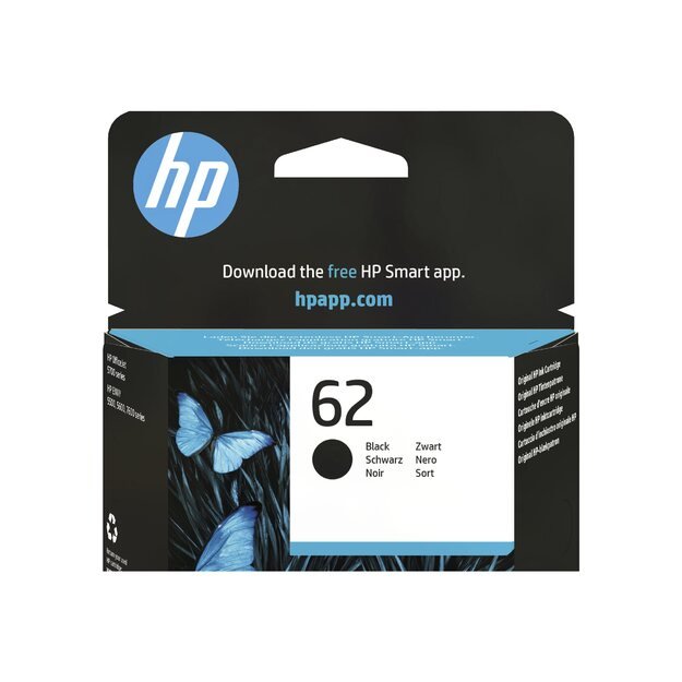 HP 62 ink cartridge black standard capacity 1-pack