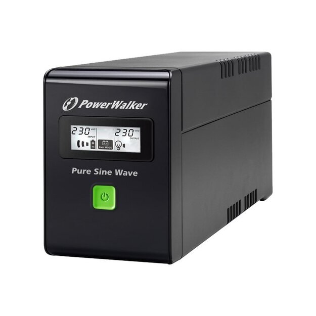 Nepertraukiamo maitinimo šaltinis UPS POWERWALK VI 600 SW FR Line-Interactive 600VA 2x PL 230V, PURE SINE, RJ11/RJ45,USB,LCD