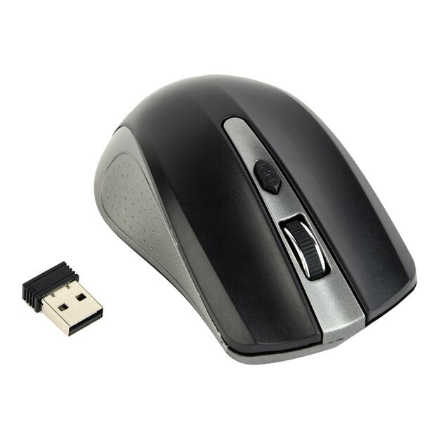 Kompiuterinė pelė belaidė GEMBIRD MUSW-4B-04-GB Gembird Wireless optical mouse MUSW-4B-04-GB, 1600 DPI, nano USB,spacegrey/black
