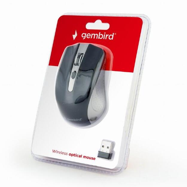 Kompiuterinė pelė belaidė GEMBIRD MUSW-4B-04-GB Gembird Wireless optical mouse MUSW-4B-04-GB, 1600 DPI, nano USB,spacegrey/black 4