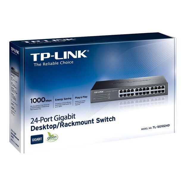 Komutatorius TP-LINK 24port Gigab. ECO-19in