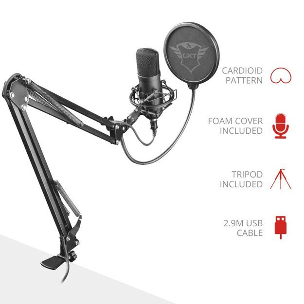 Mikrofonas MICROPHONE GXT 252+ EMITA PLUS/STREAMING 22400 TRUST