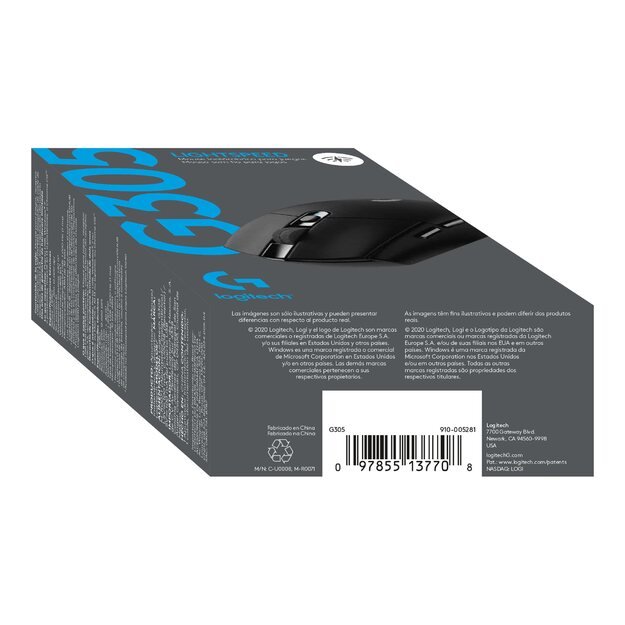 Kompiuterinė pelė belaidė LOGITECH G305 Recoil Gaming Mouse - BLACK - EWR2 9