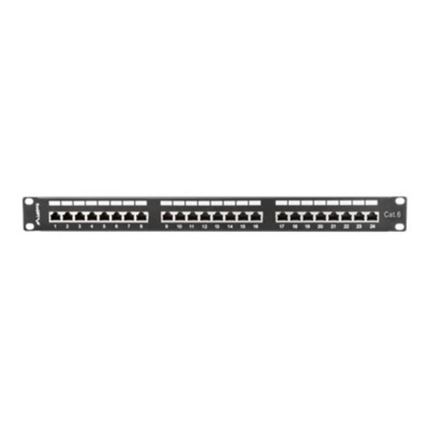 Komutacinė panelė LANBERG PPS6-1024-B 24 port 1U, cat. 6, shielded, black 1